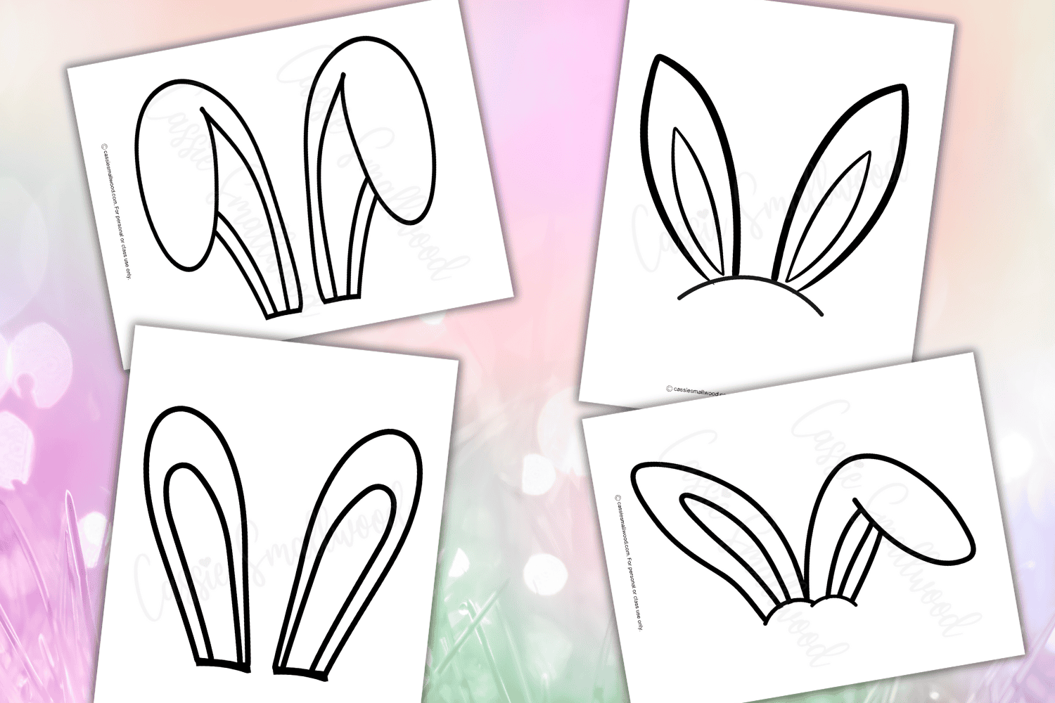 8 cute bunny ear templates - cassie smallwood